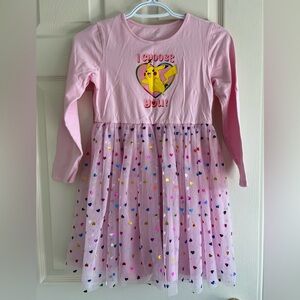 Pokemon Pink Long-Sleeve Heart Tulle Dress